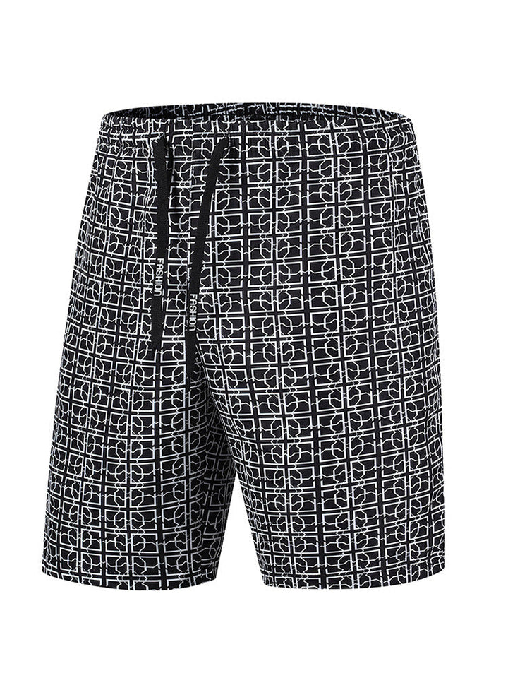 Men's Cargo Shorts Geometric Print Relaxed Fit