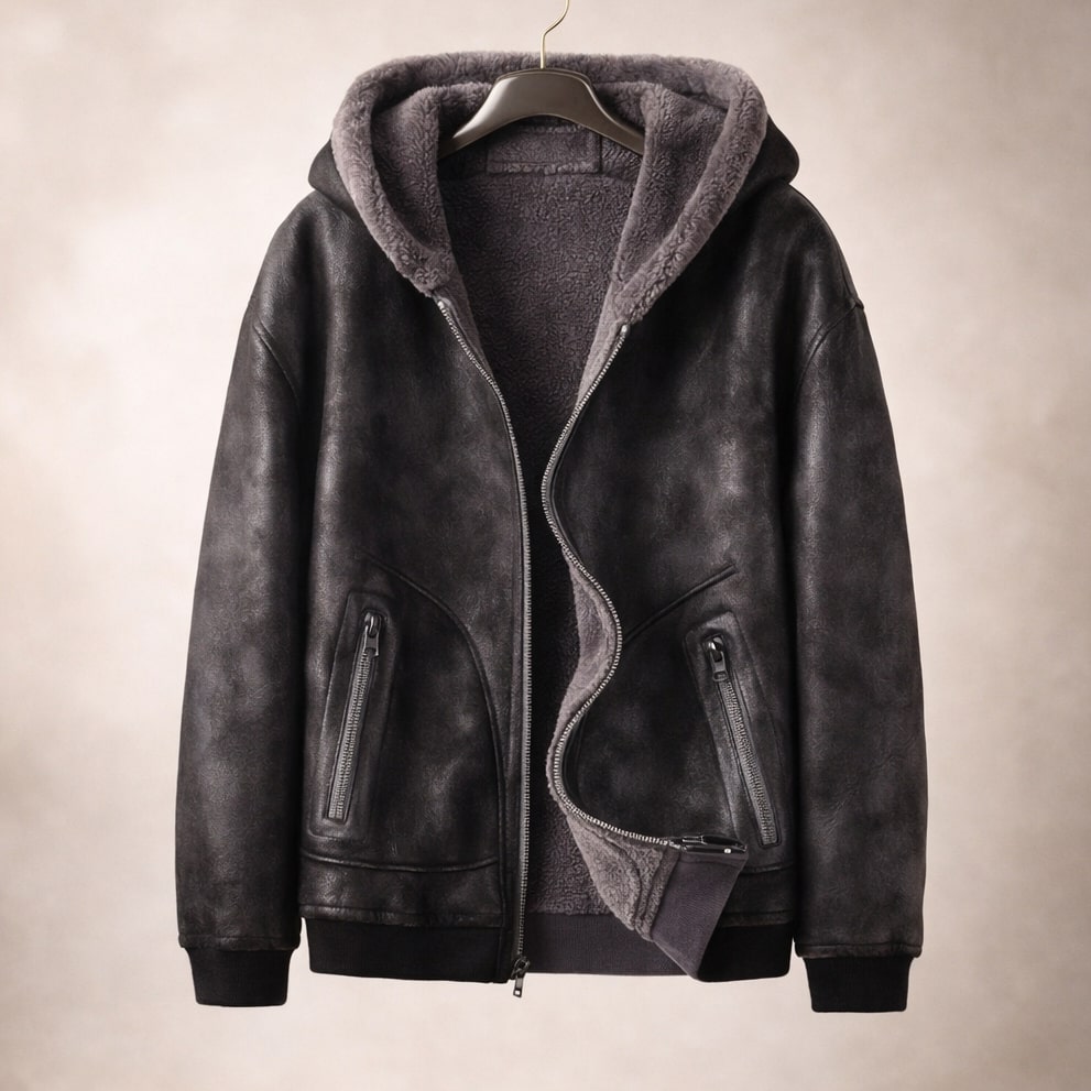 Men's insulated full-zip jacket shown from the back