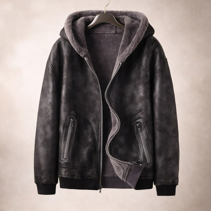 Men's insulated full-zip jacket shown from the back