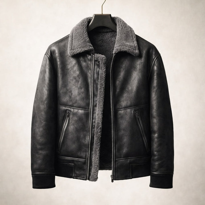 Close-up of the full-length zip on a men's insulated jacket