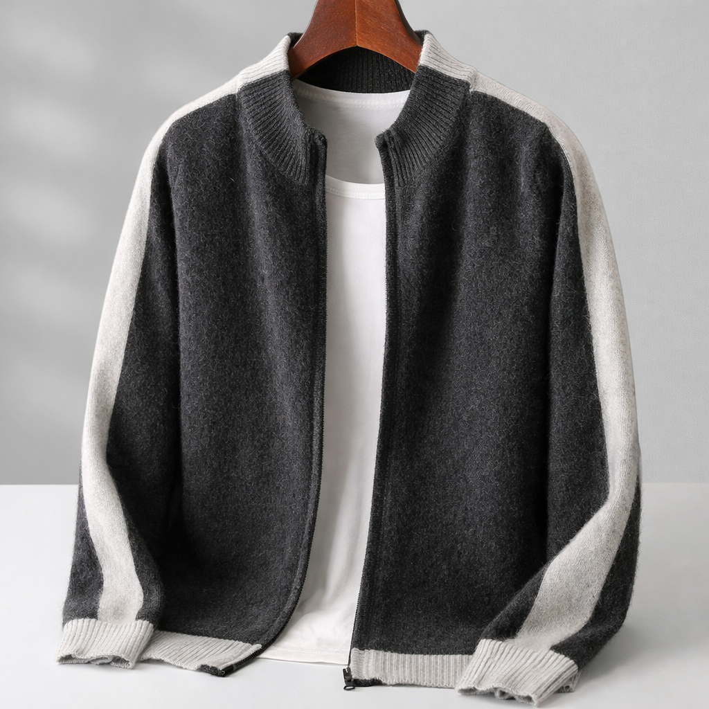 Back view of the men's merino wool blend jacket