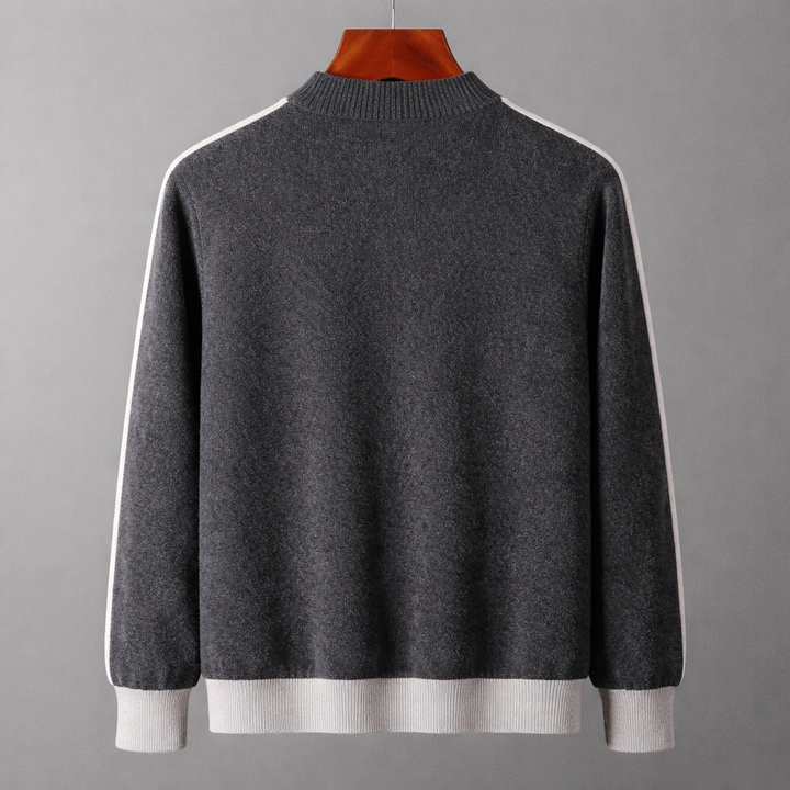 Full-length view of the men's wool blend jacket