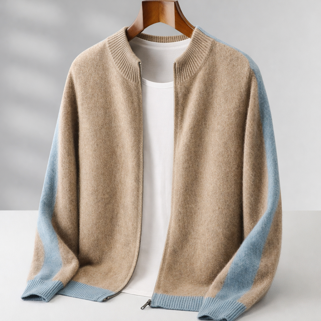 Detail of the jacket collar and upper front