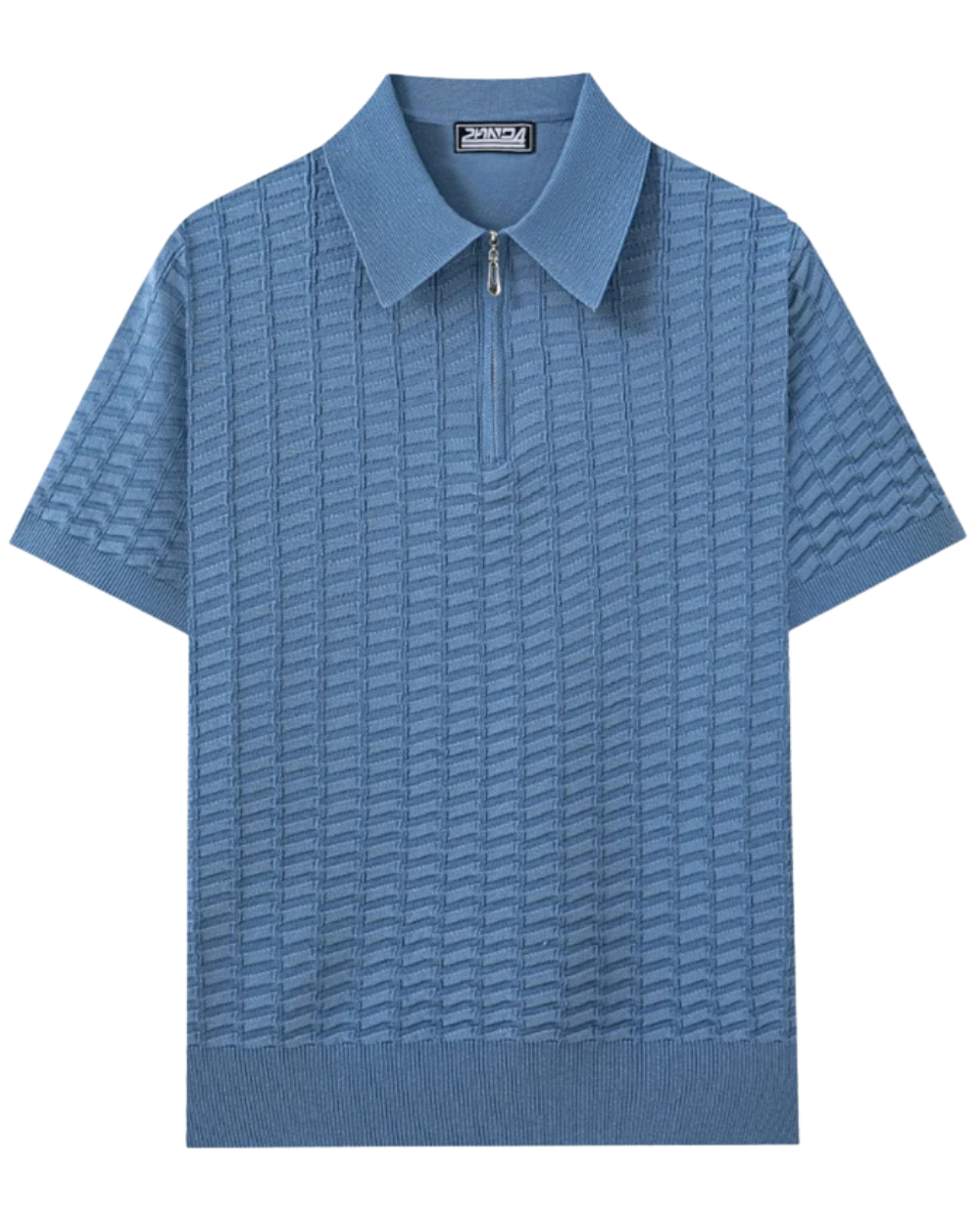 Men's Viscose Knit Zip-Neck Polo Shirt