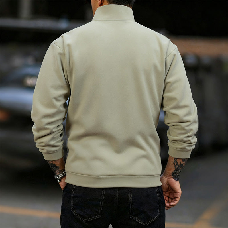 Men's Polyester Half Zip Long Sleeve Top