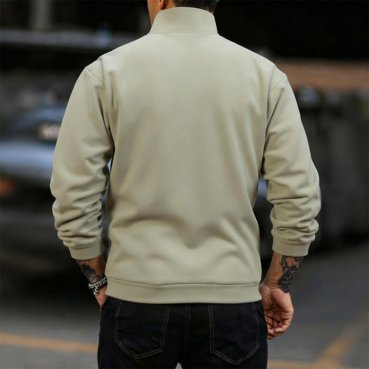 Men's Polyester Half Zip Long Sleeve Top