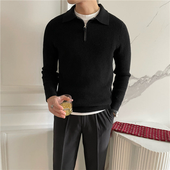 Men's Cotton Knit Half Zip Sweater