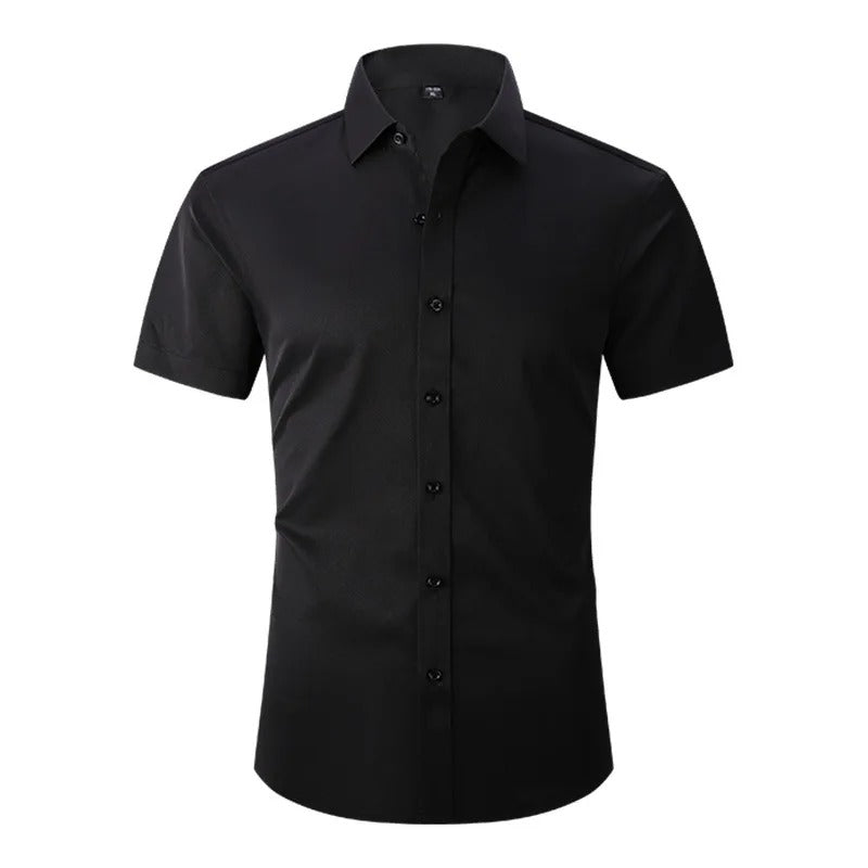 Slim Fit Short-Sleeve Shirt Breathable Fabric