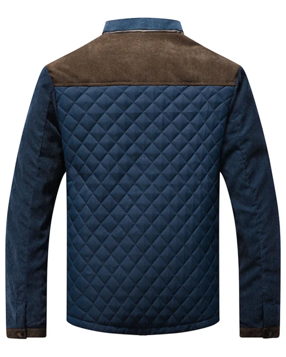 Men's hybrid quilted jacket shown from the back