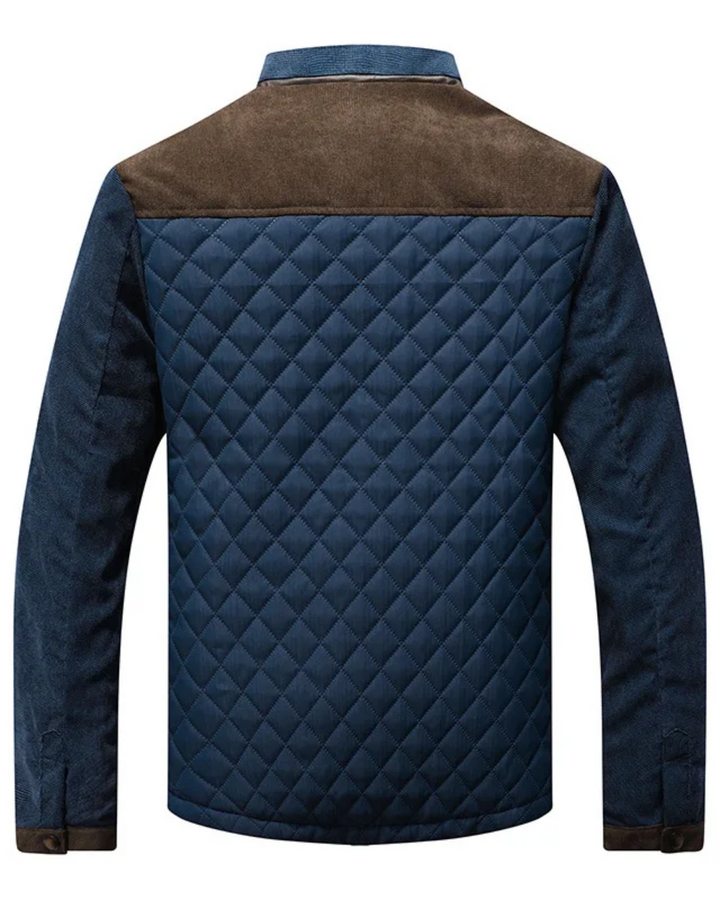 Men's hybrid quilted jacket shown from the back