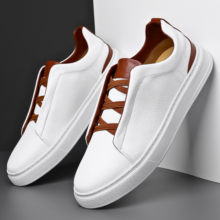 Men's Leather Lace-Up Sneakers