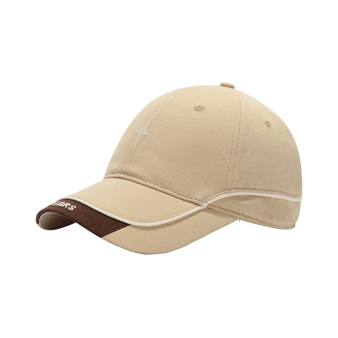 Top view of men's baseball cap showing crown shape and stitching