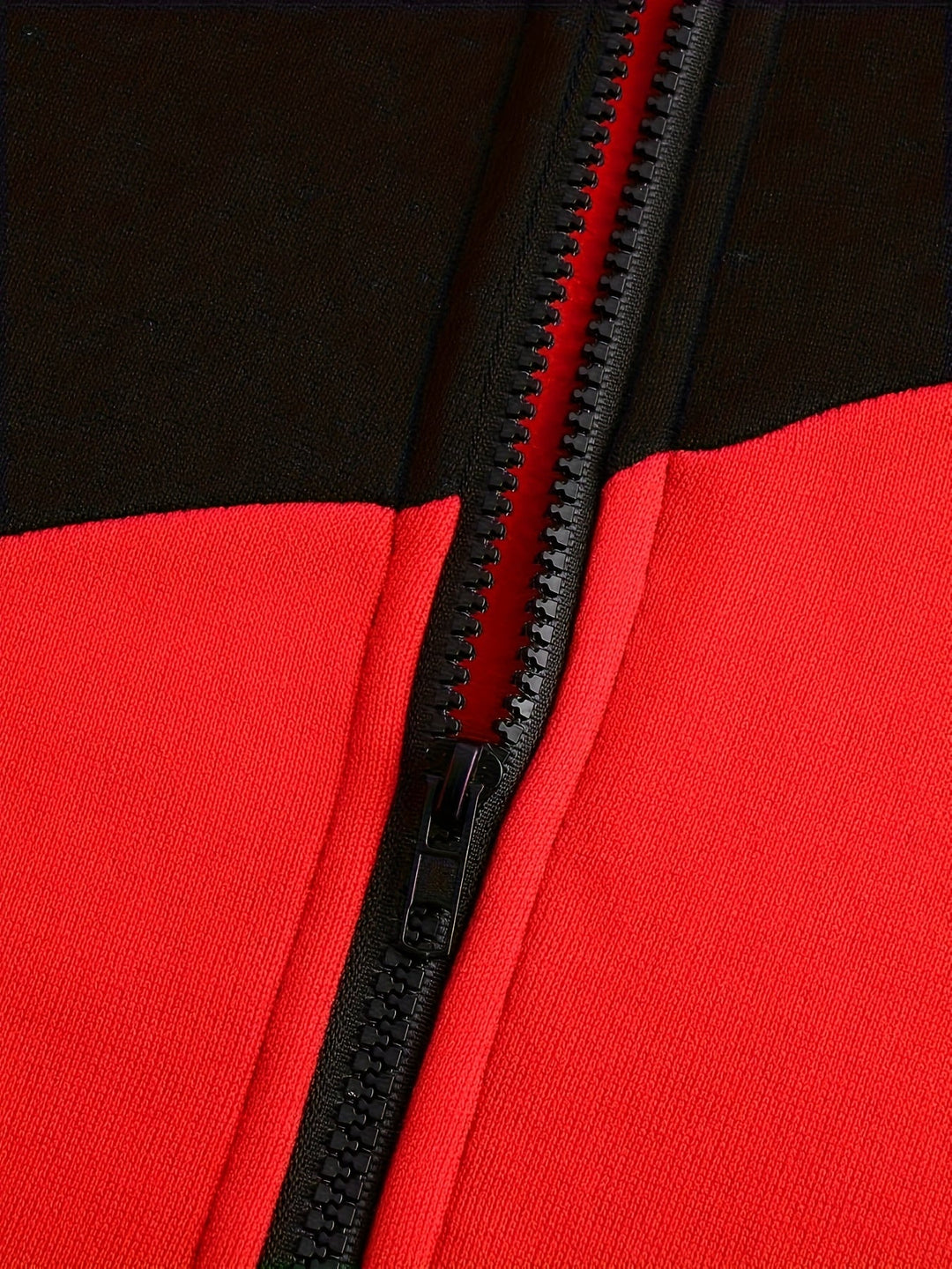Side view of the men's zip-up hooded jacket