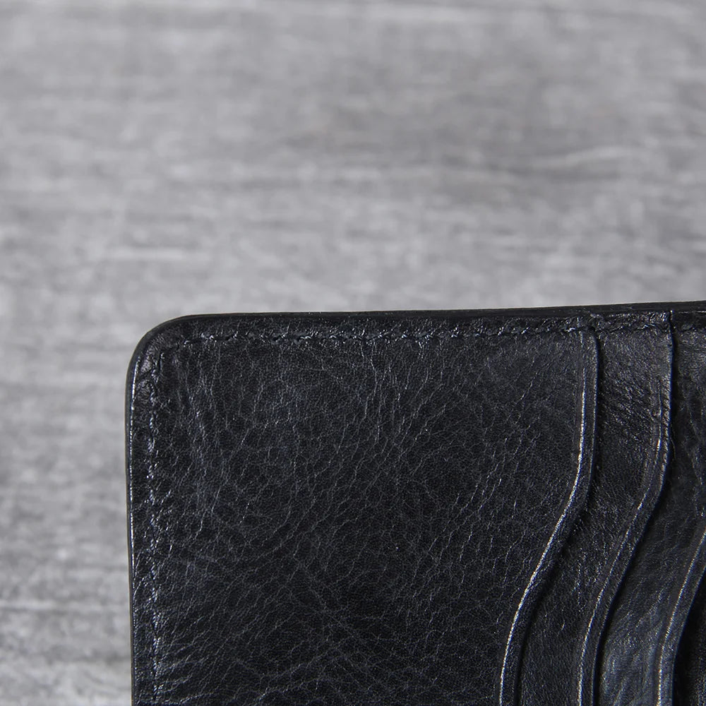 Bi-Fold Cowhide Leather Wallet