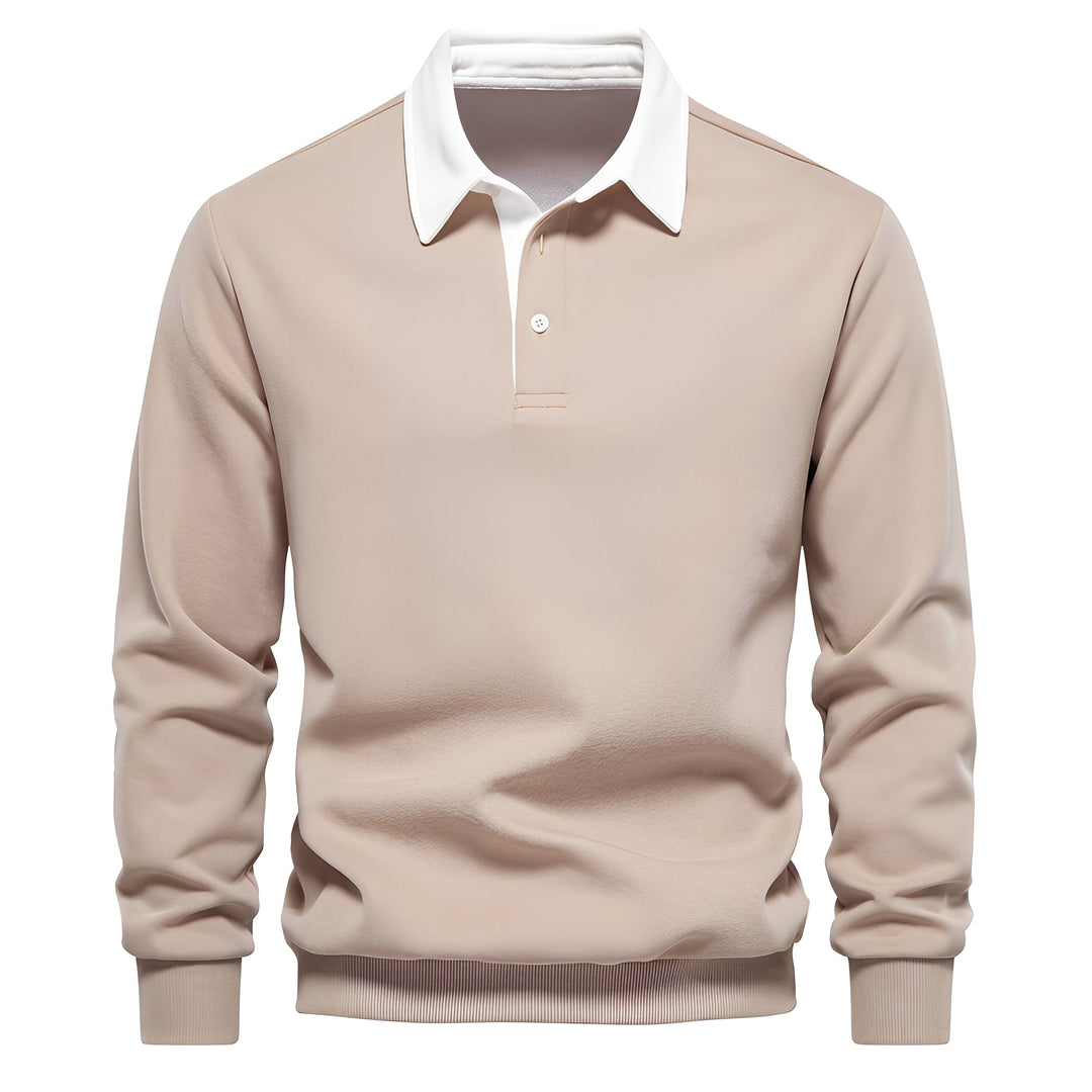 Men's Long Sleeve Polo Shirt Breathable Cotton