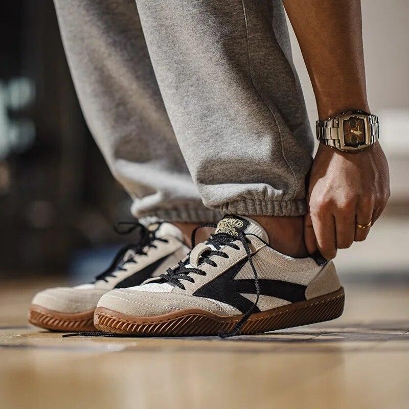 Suede Fabric Retro Squash Trainers