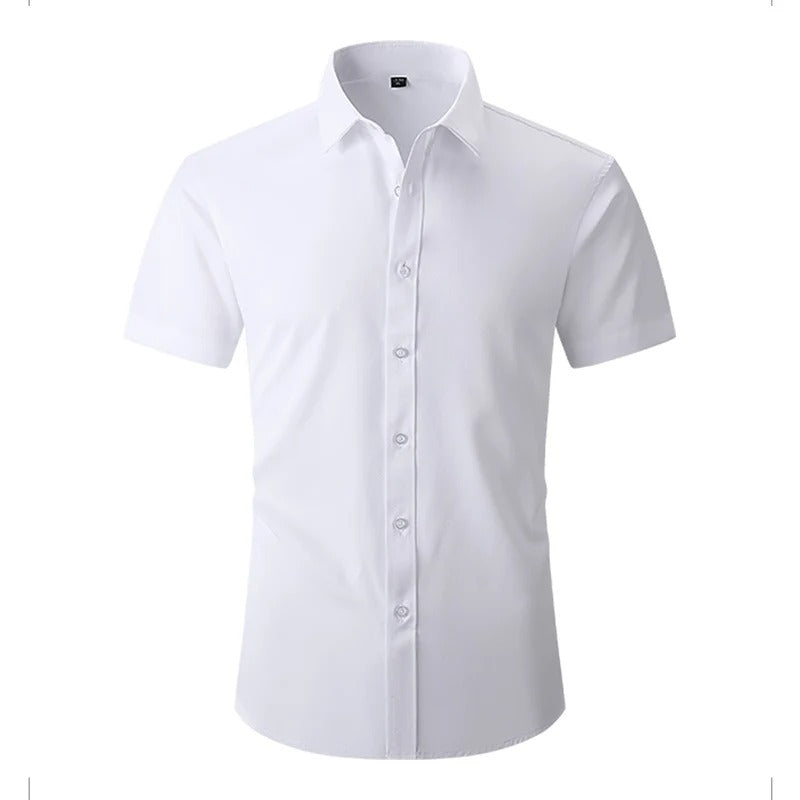 Slim Fit Short-Sleeve Shirt Breathable Fabric