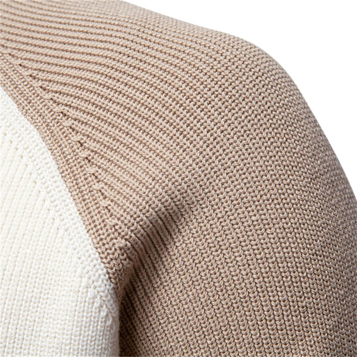Men's Cotton Mock Neck Quarter Zip Pullover Sweater