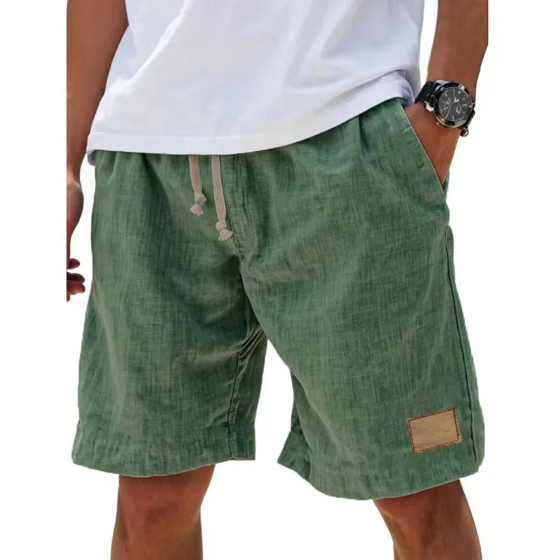 Men's Casual Linen Drawstring Sweat Shorts