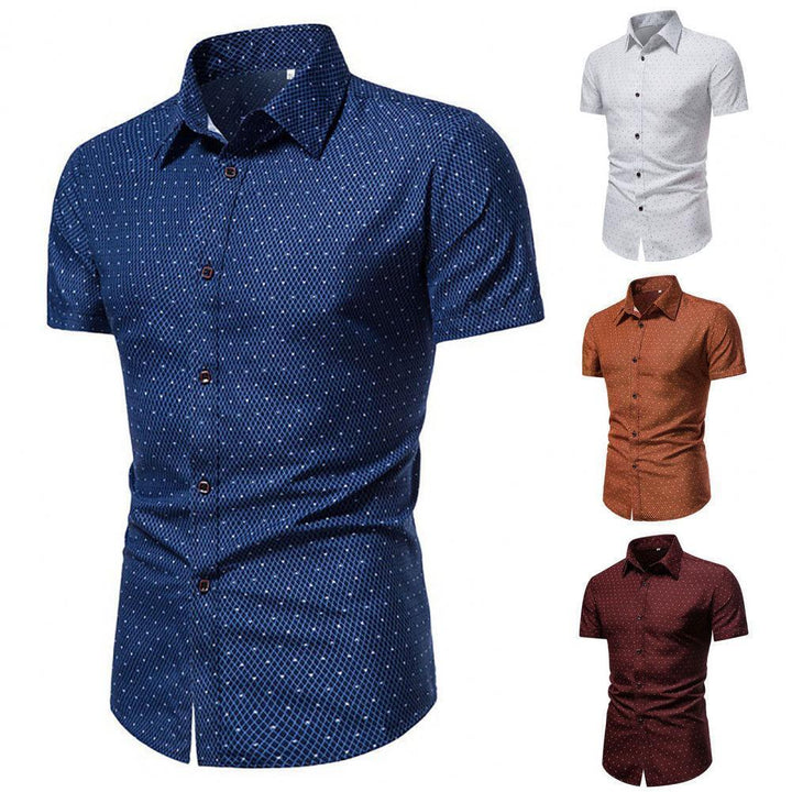 Tailored Lightweight Short-Sleeve Shirt Navy Blue
