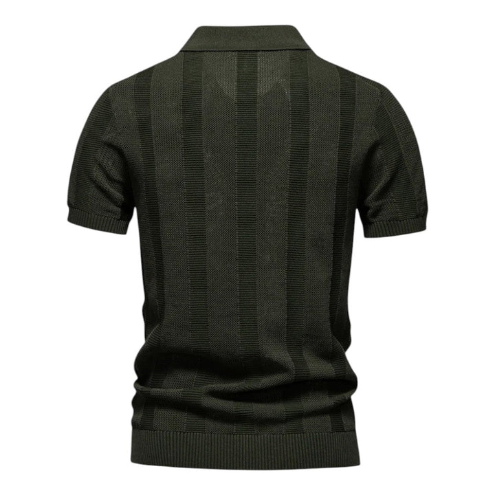 Men's Open-Knit Mesh Ribbed Hem Polo Shirt