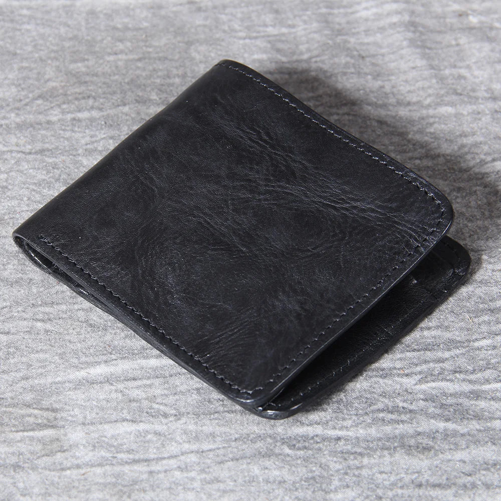 Bi-Fold Cowhide Leather Wallet