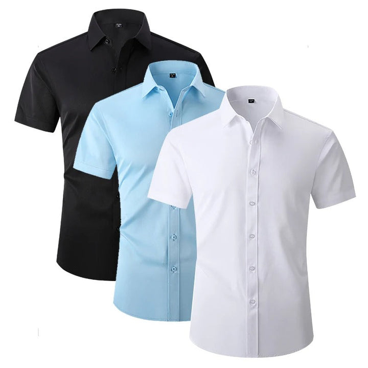 Slim Fit Short-Sleeve Shirt Breathable Fabric