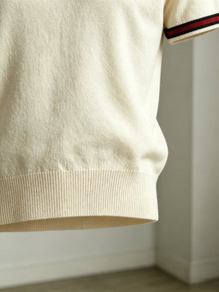 Men's Lightweight Knit Short-Sleeve Shirt White Tailored Fit