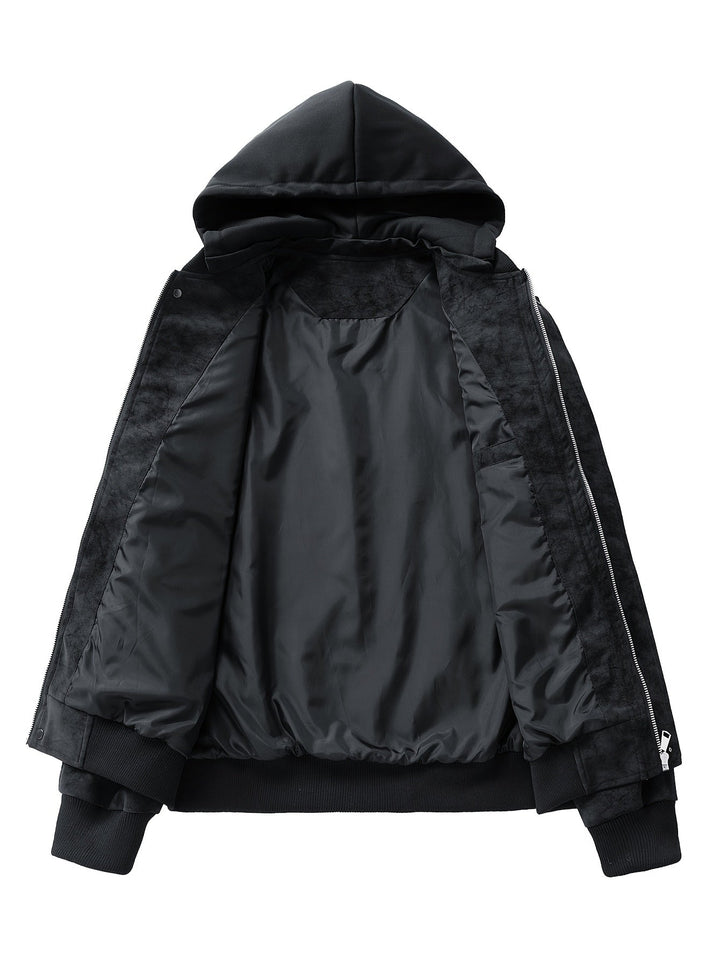 Sporty men's jacket with an attached hood