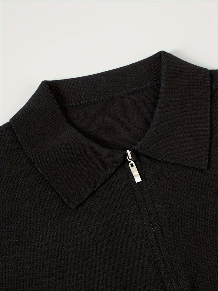Back view of the men's knitted polo jumper