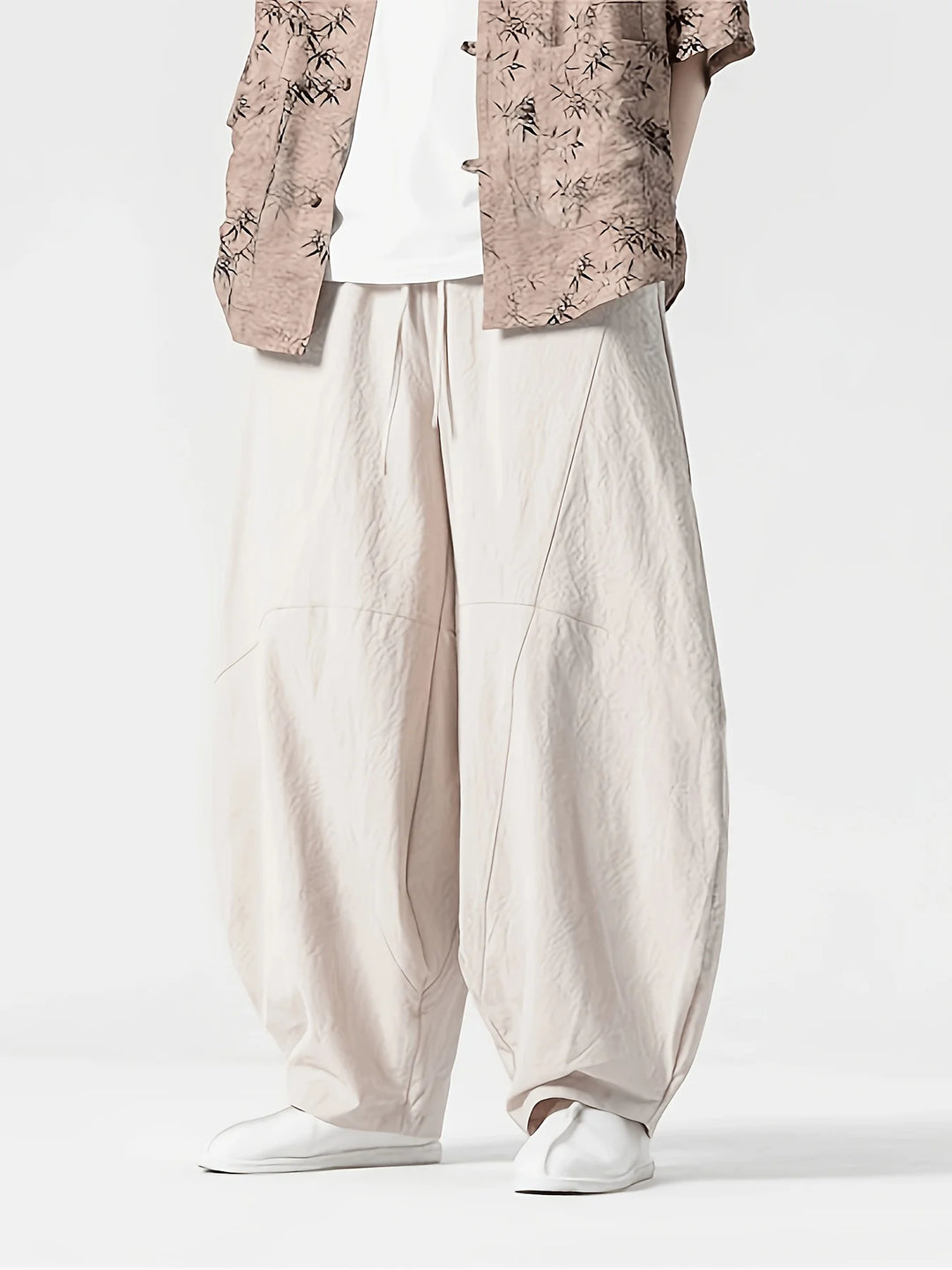 Men's Cotton Loose Fit Wide-Leg Pants