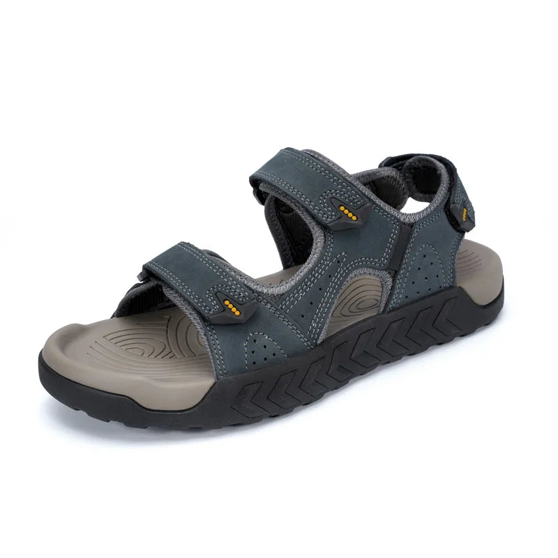 Men's Genuine Leather Outdoor Sandals Breathable Non Slip Sole