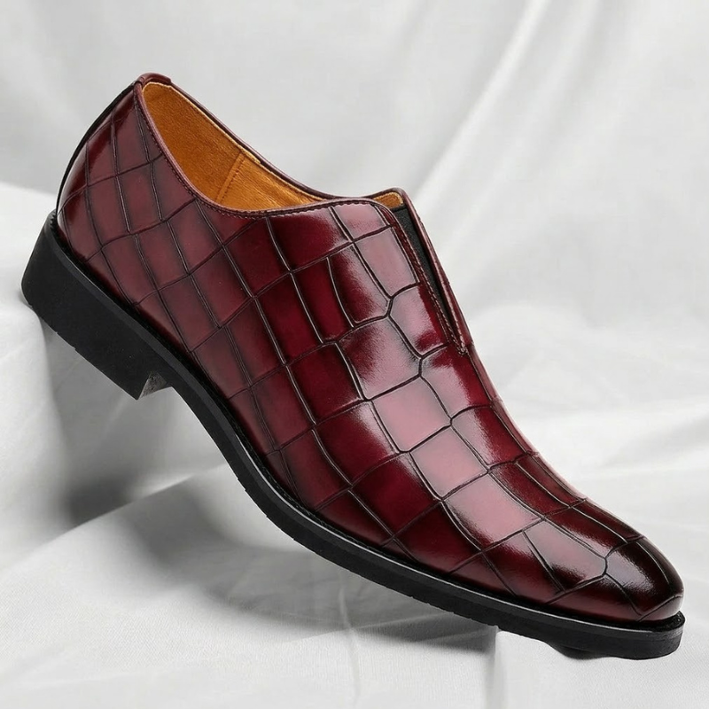 Men's Croc-Embossed Leather Loafers