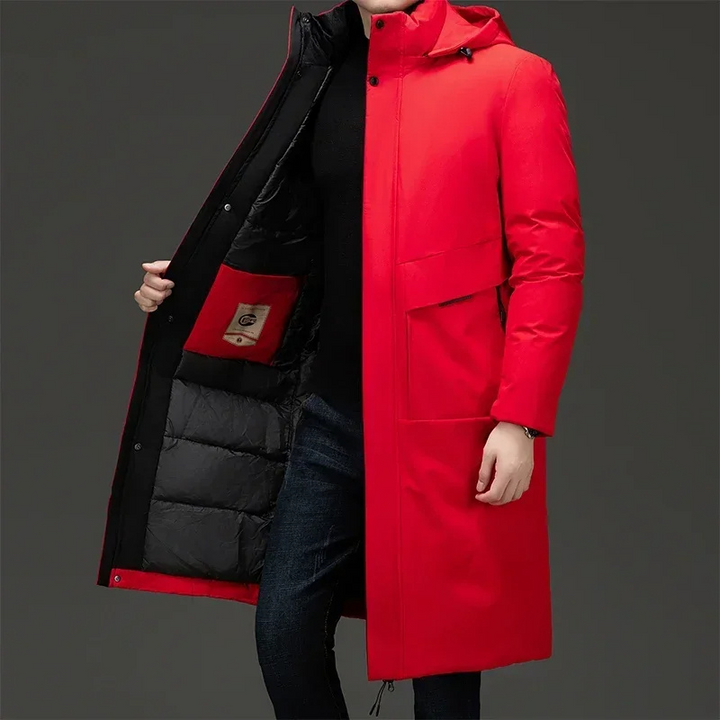 Men's padded winter coat designed for cold-weather comfort