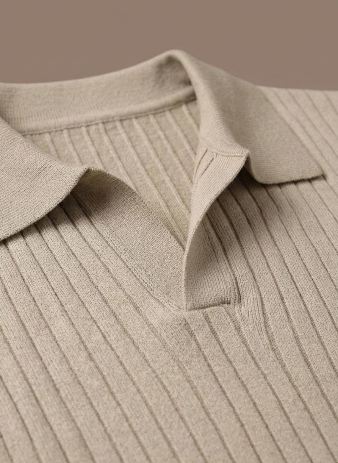 Men's Lightweight Ribbed Knit Polo Shirt