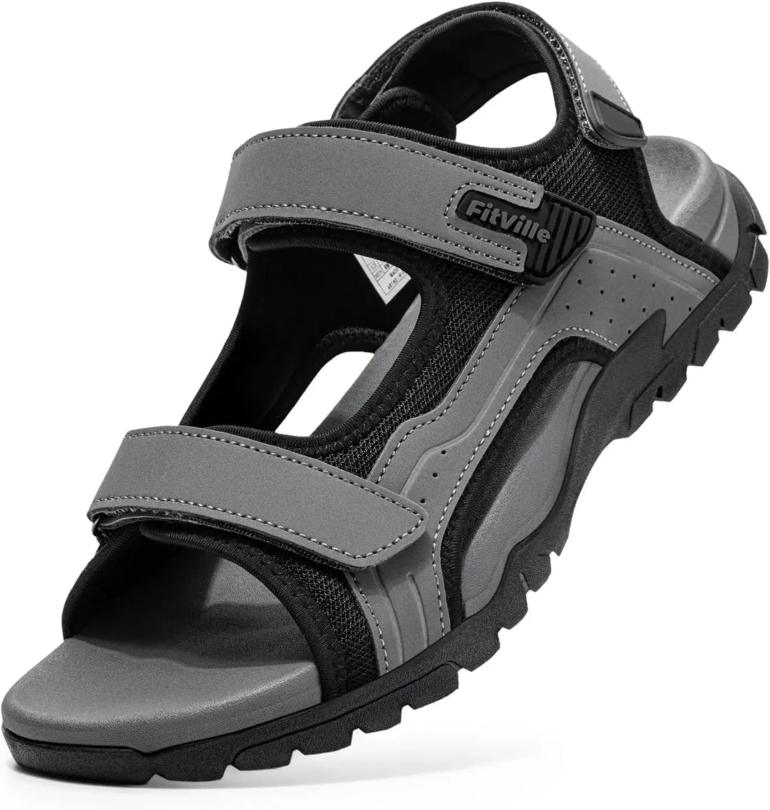Men's Wide Toe Box Walking Sandals Synthetic Leather