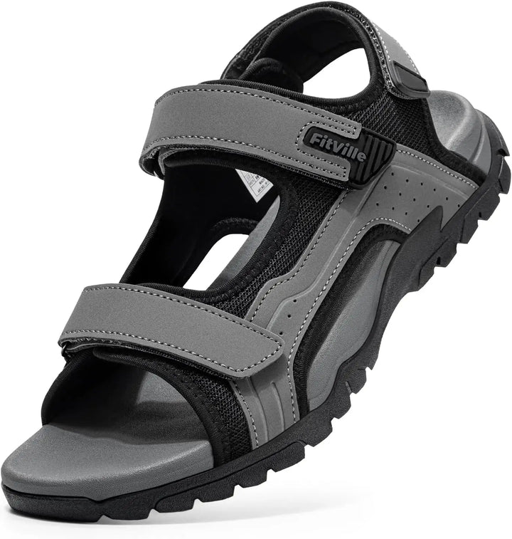 Men's Wide Toe Box Walking Sandals Synthetic Leather