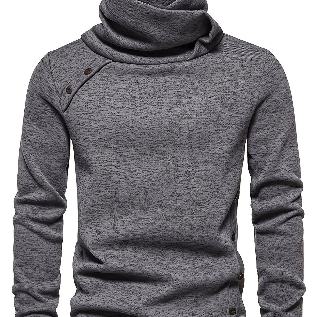 Men's relaxed-fit jumper with a distinctive shawl collar