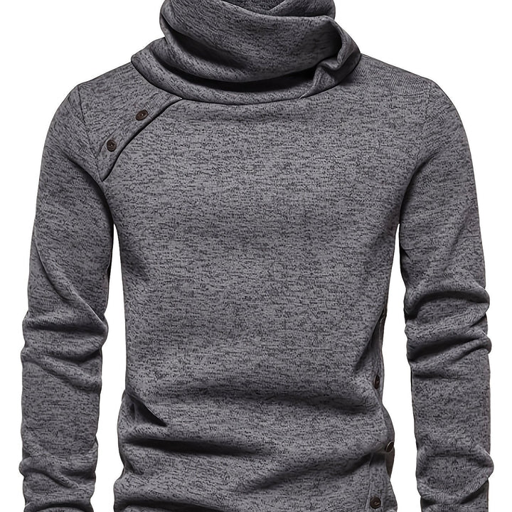 Men's relaxed-fit jumper with a distinctive shawl collar