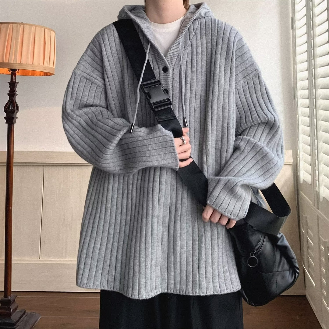 Men's Waffle Knit Open Cardigan