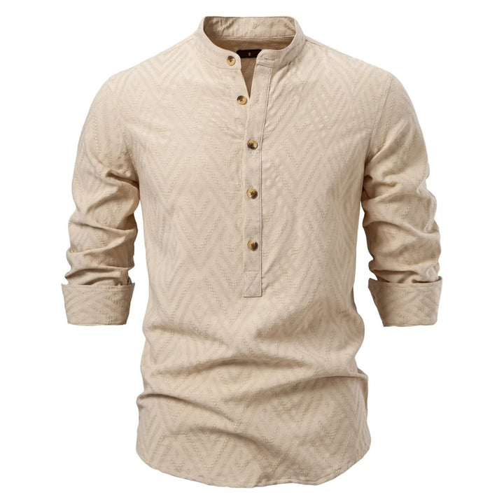 Men’s Textured Henley Collar Shirt