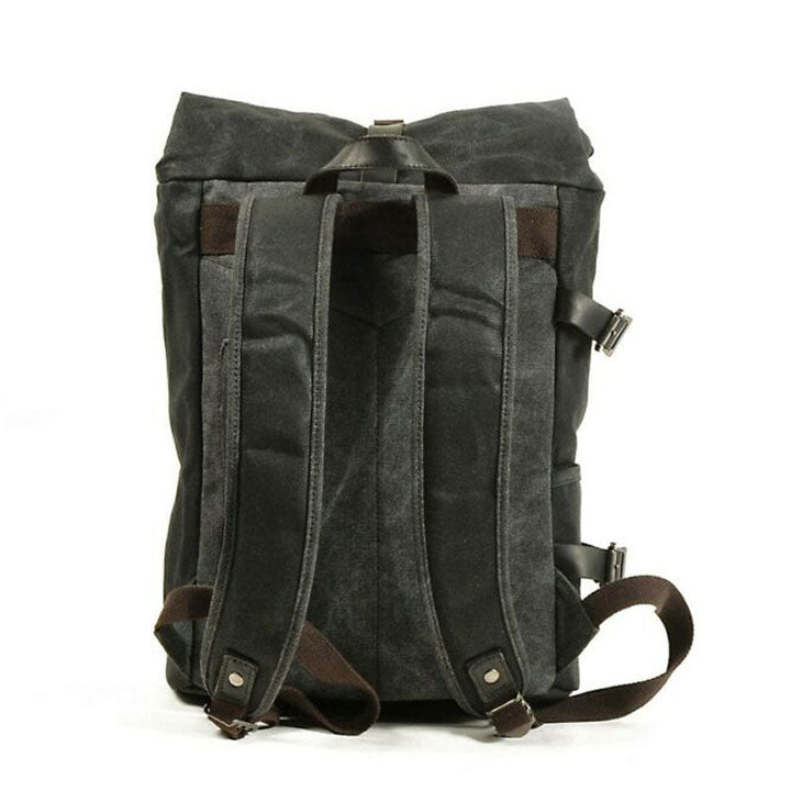 Canvas Roll-Top Vintage Motorcycle Backpack Mens