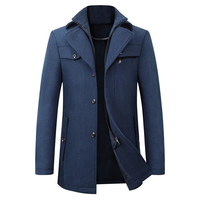 Elegant Long Wool Blend Coat