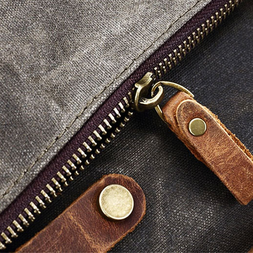 Vintage Waterproof Canvas Roll-Top Backpack