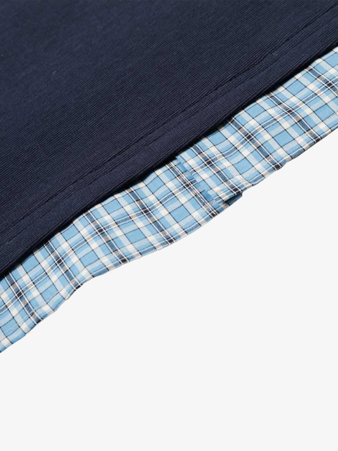 Pique Cotton Polo Shirt With Plaid Contrast Collar