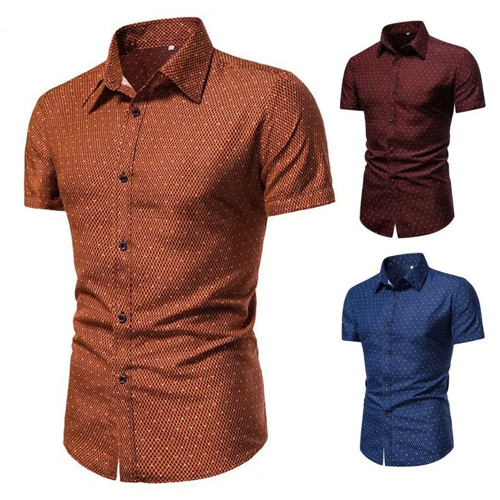 Tailored Lightweight Short-Sleeve Shirt Navy Blue