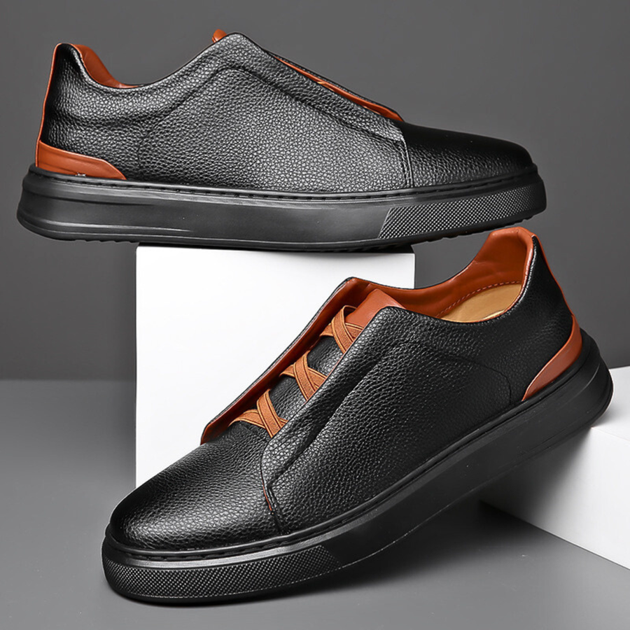 Men's Leather Lace-Up Sneakers