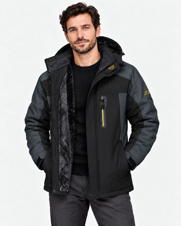 Men's hooded jacket styled for everyday cold-weather wear