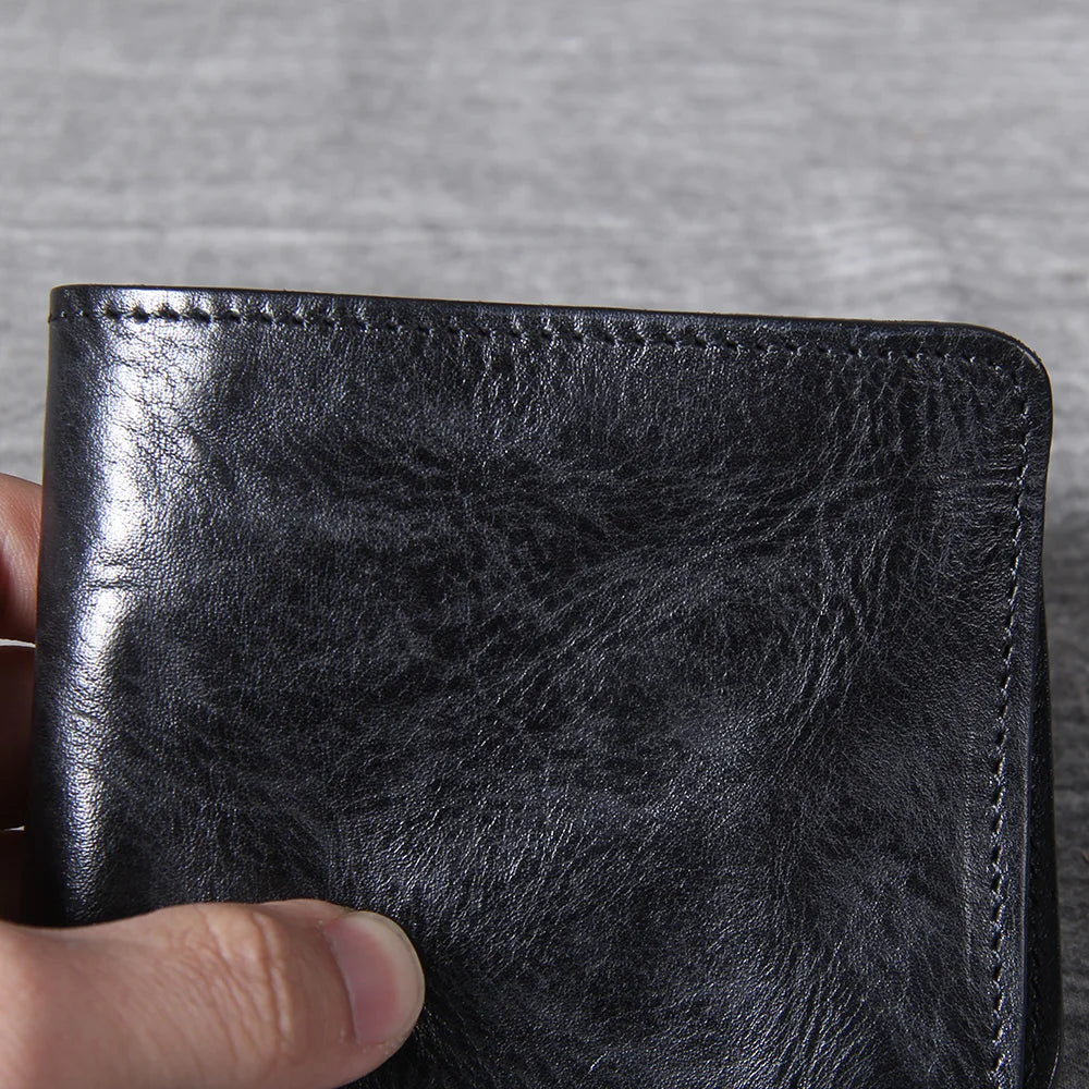 Bi-Fold Cowhide Leather Wallet