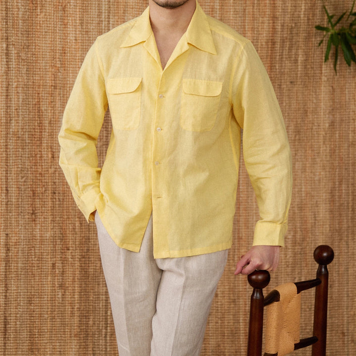 Relaxed Fit Linen Shirt with Chest Pockets